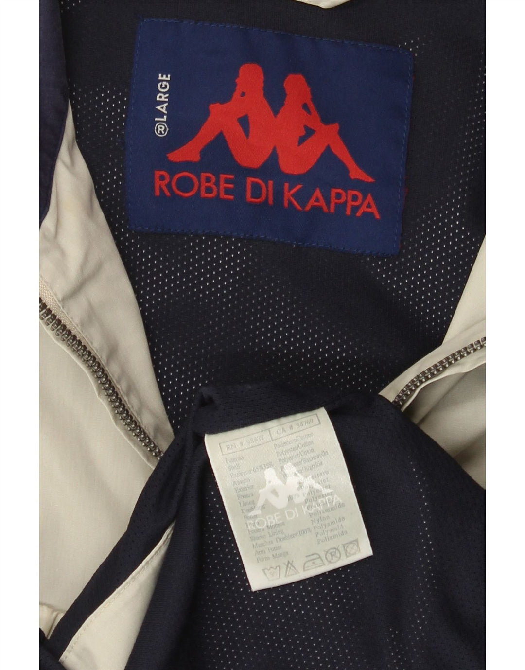 Kappa Mens Bomber Jacket UK 40 Large Beige Polyester