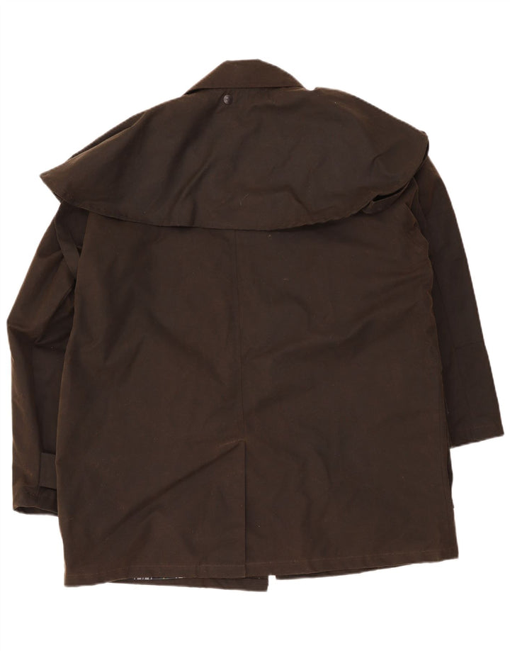 Driden Womens Oversized Waxed Cotton Capelet Coat UK 14 Medium Brown