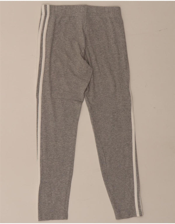 Adidas Girls Leggings 11-12 Years Grey Cotton