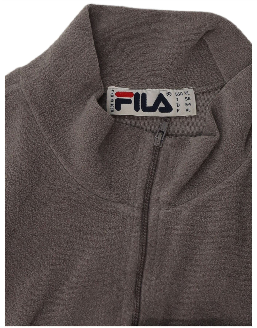 FILA Mens Zip Neck Fleece Jumper XL Grey