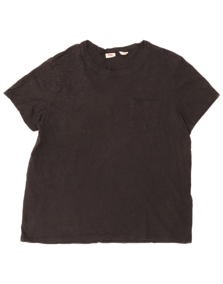 LEVI'S Womens T-Shirt Top UK 18 XL Black Cotton