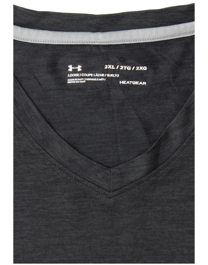 UNDER ARMOUR Mens Heat Gear T-Shirt Top 2XL Black