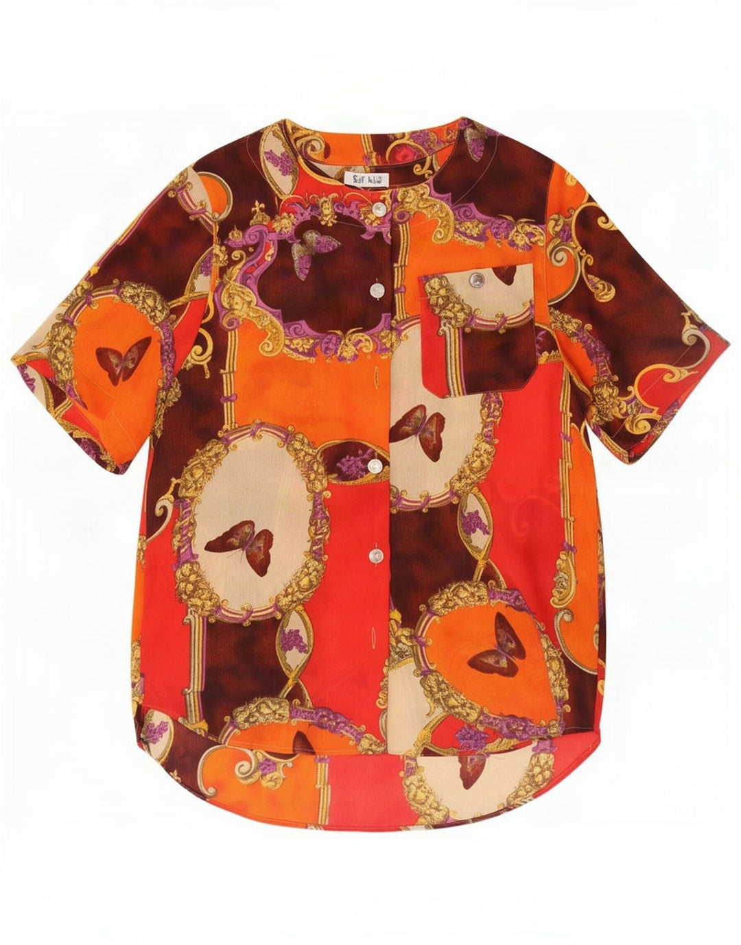 Vintage Womens Abstract Pattern Shirt Blouse UK 10 Small Multicoloured
