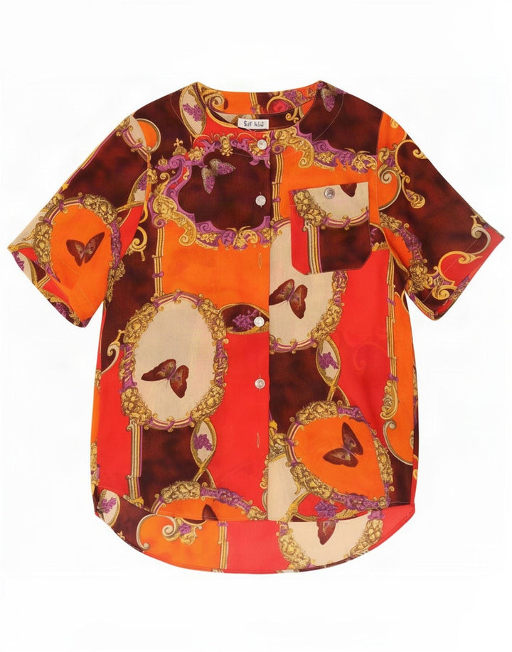 Vintage Womens Abstract Pattern Shirt Blouse UK 10 Small Multicoloured