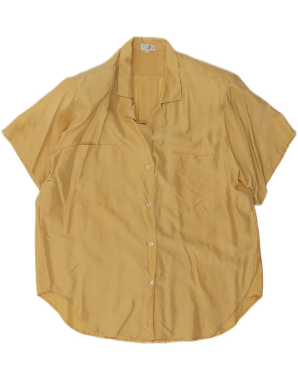 BALLOON Womens Oversized Short Sleeve Shirt Blouse IT 38 XS Yellow Silk
