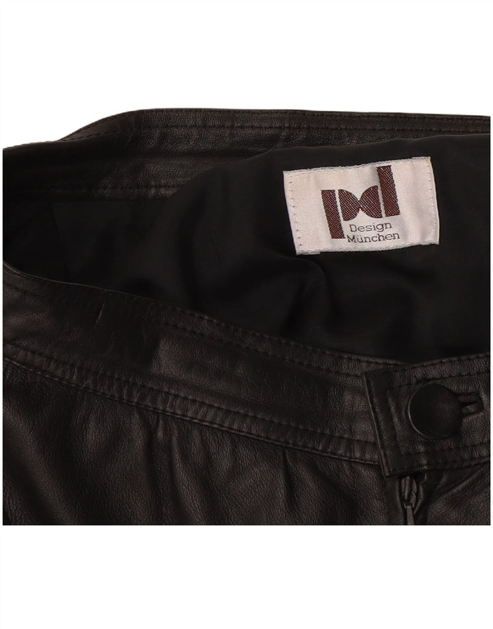 Vintage Womens Leather Skirt W28 Medium Black