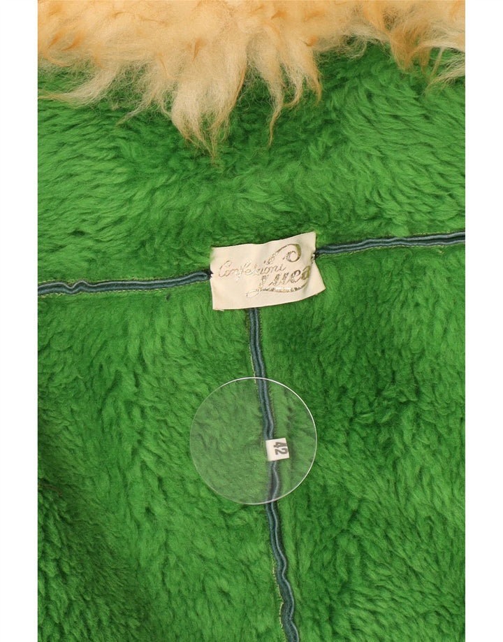 Vintage Womens Shearling Coat IT 42 Medium Green