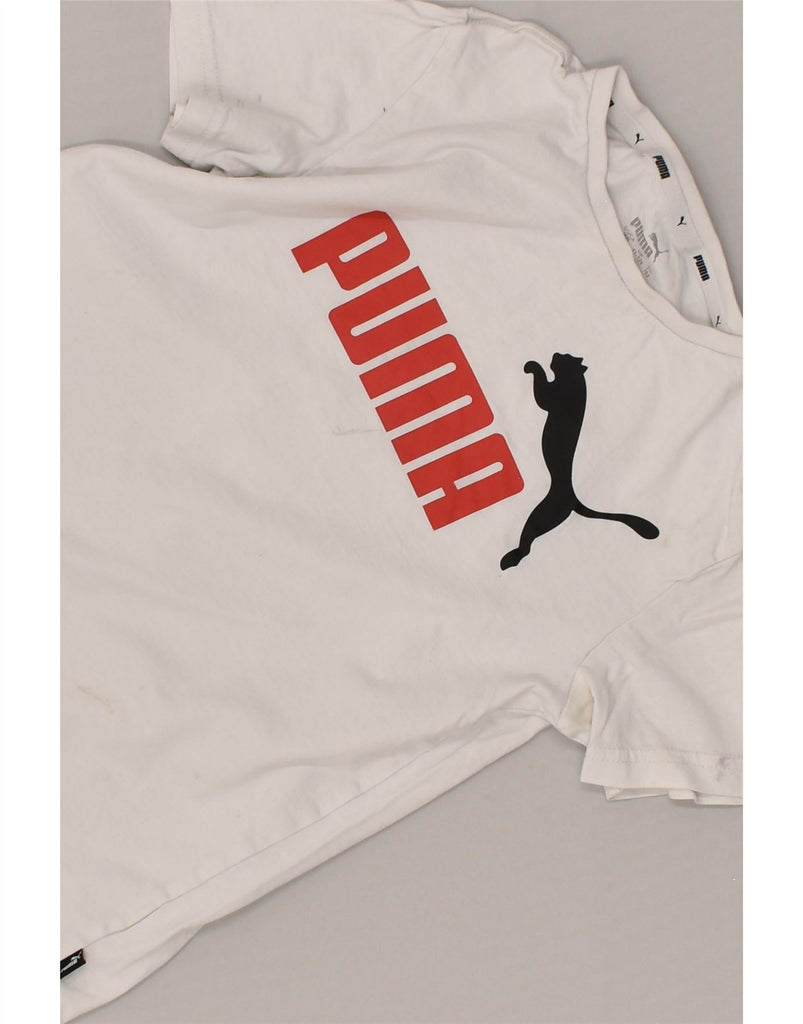 PUMA Boys Graphic T-Shirt Top 11-12 Years White Cotton | Vintage Puma | Thrift | Second-Hand Puma | Used Clothing | Messina Hembry 