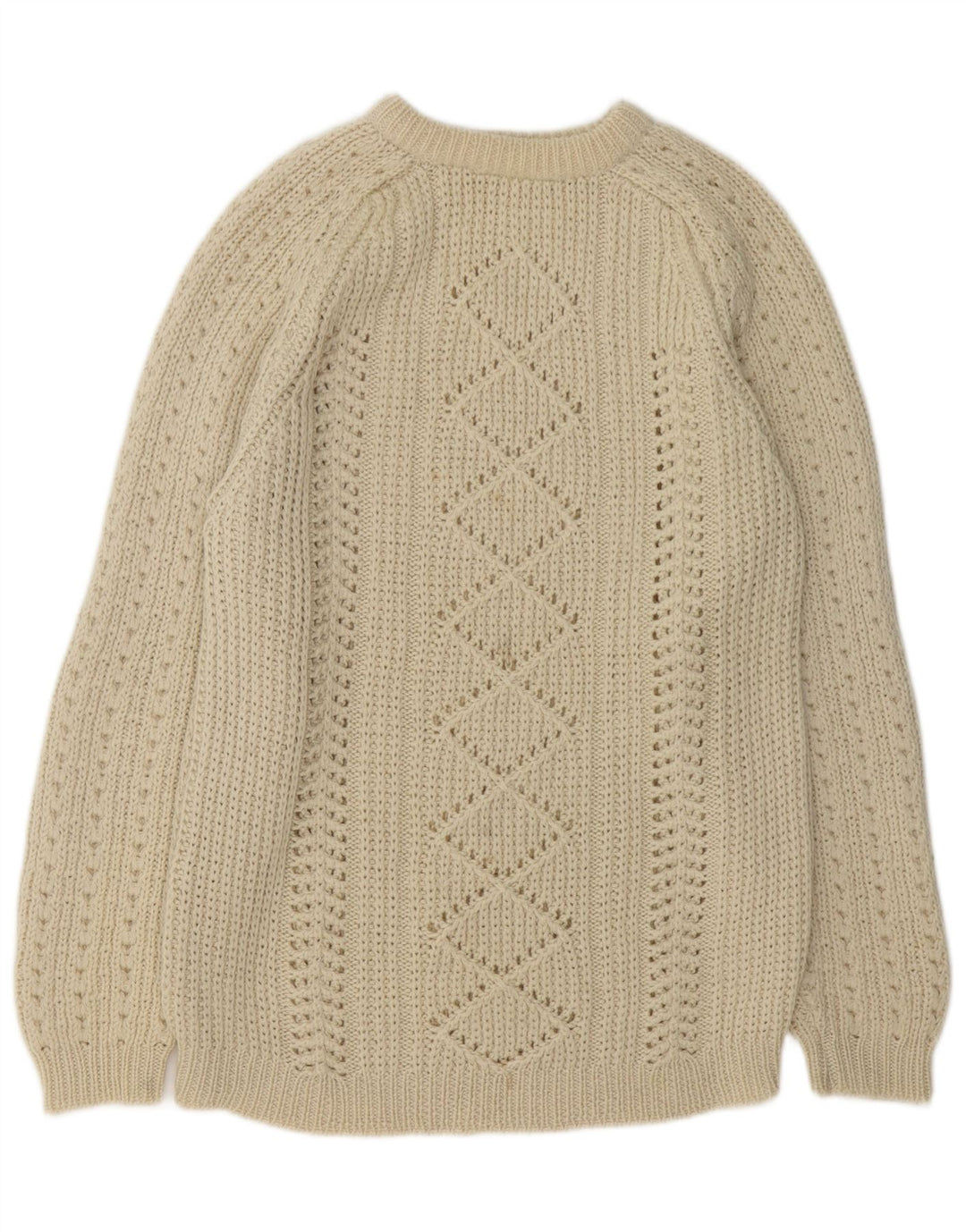 Vintage Womens Boat Neck Jumper Sweater UK 14 Large Off White