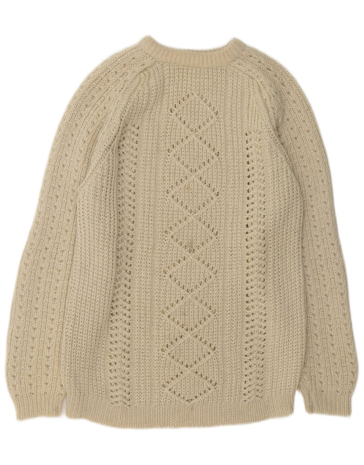 Vintage Womens Boat Neck Jumper Sweater UK 14 Large Off White