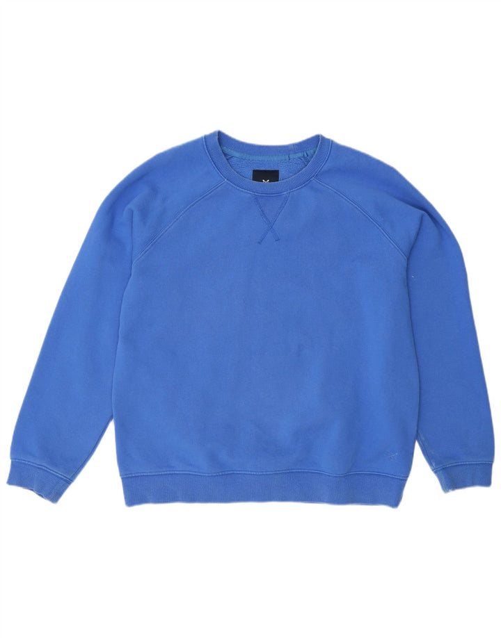 Crew Clothing Womens Sweatshirt Jumper UK 14 Medium Blue Cotton