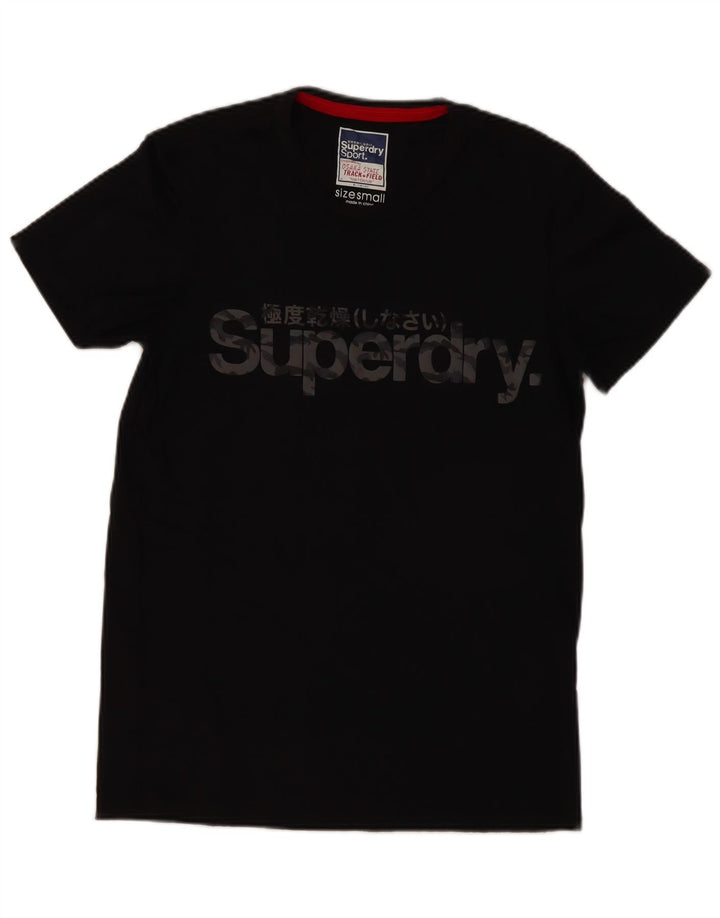 Superdry Mens Graphic T-Shirt Top Small Black Cotton