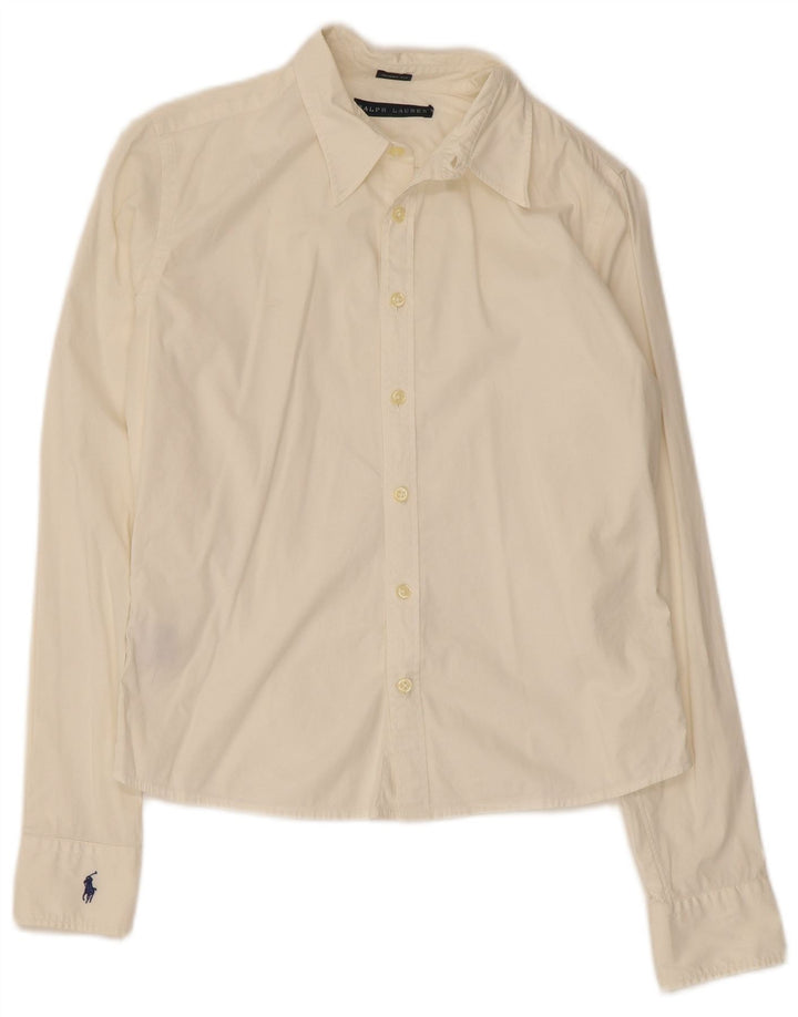 Ralph Lauren Womens Skinny Shirt US 8 Medium Off White