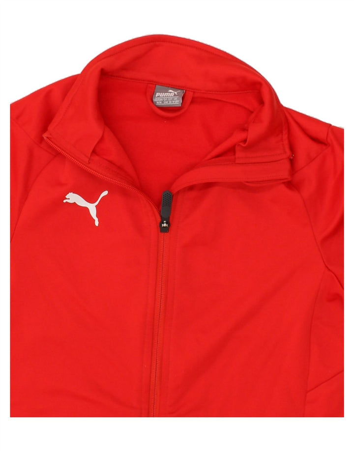 PUMA Boys Tracksuit Top Jacket 9-10 Years Red Polyester Vintage Puma and Second-Hand Puma from Messina Hembry 
