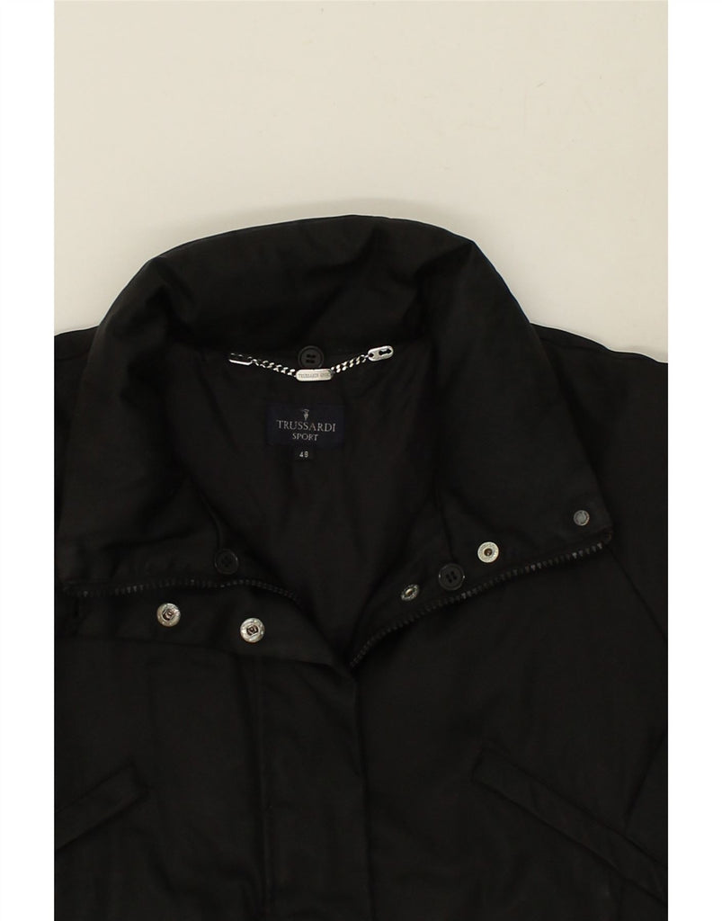 TRUSSARDI Womens Padded Coat IT 48 XL Black Polyester | Vintage Trussardi | Thrift | Second-Hand Trussardi | Used Clothing | Messina Hembry 