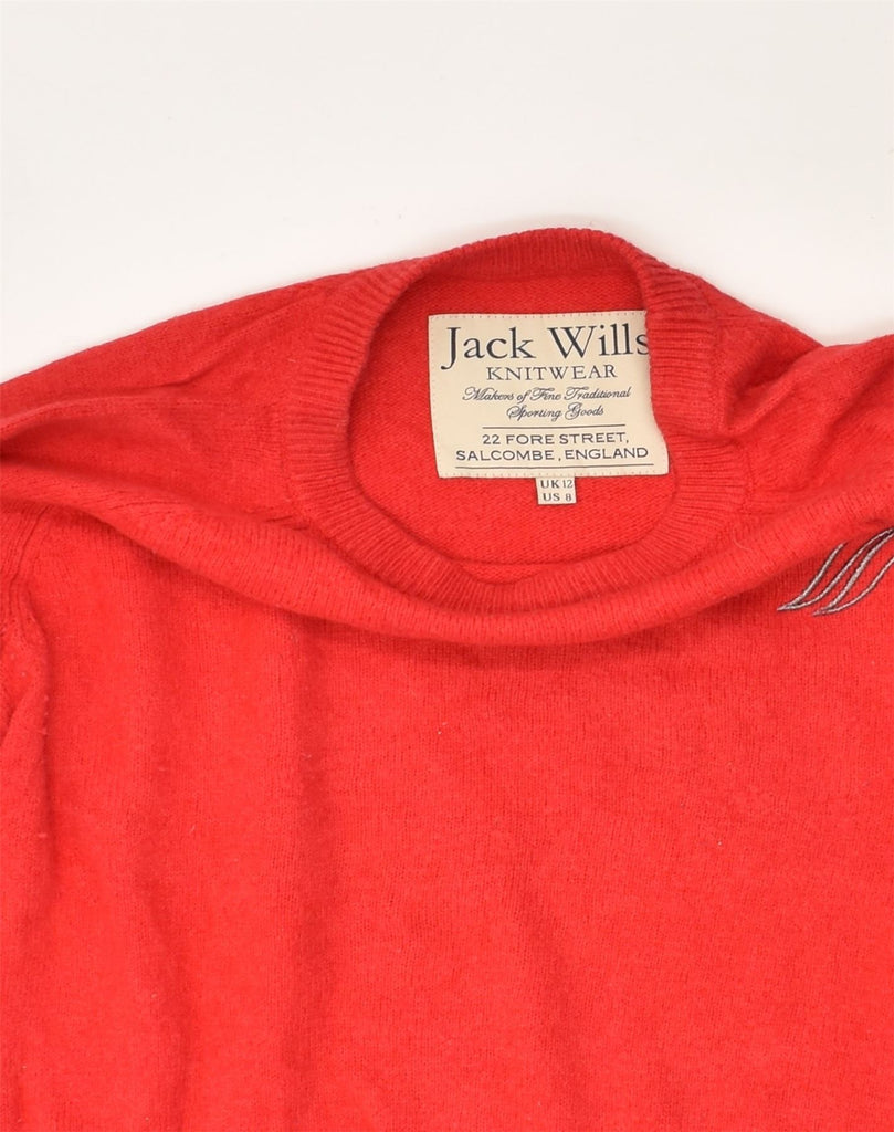 JACK WILLS Womens Boat Neck Jumper Sweater UK 12 Medium  Red Viscose | Vintage Jack Wills | Thrift | Second-Hand Jack Wills | Used Clothing | Messina Hembry 