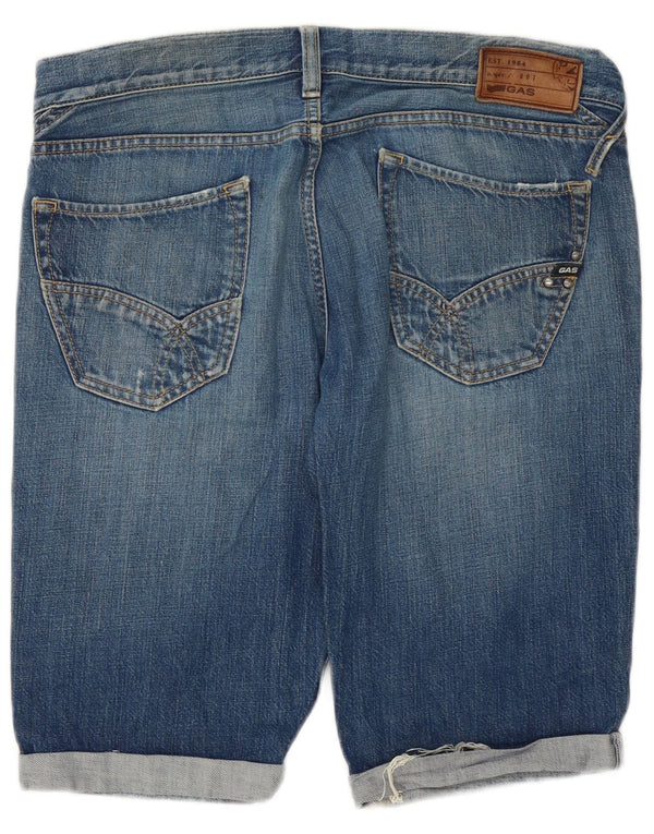 Gas Mens Denim Shorts Large W34 Blue Cotton
