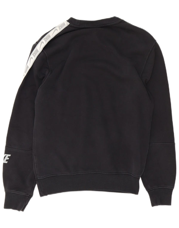 Nike Mens Graphic Standard Fit Sweatshirt Jumper XS Black Colourblock