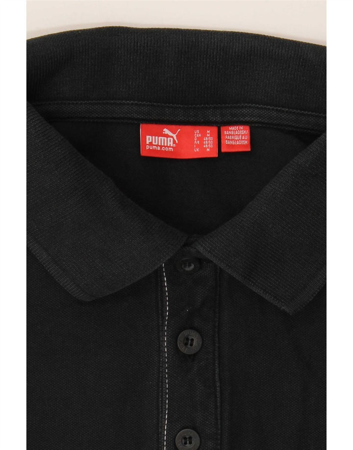 Puma Mens Polo Shirt Medium Black Cotton