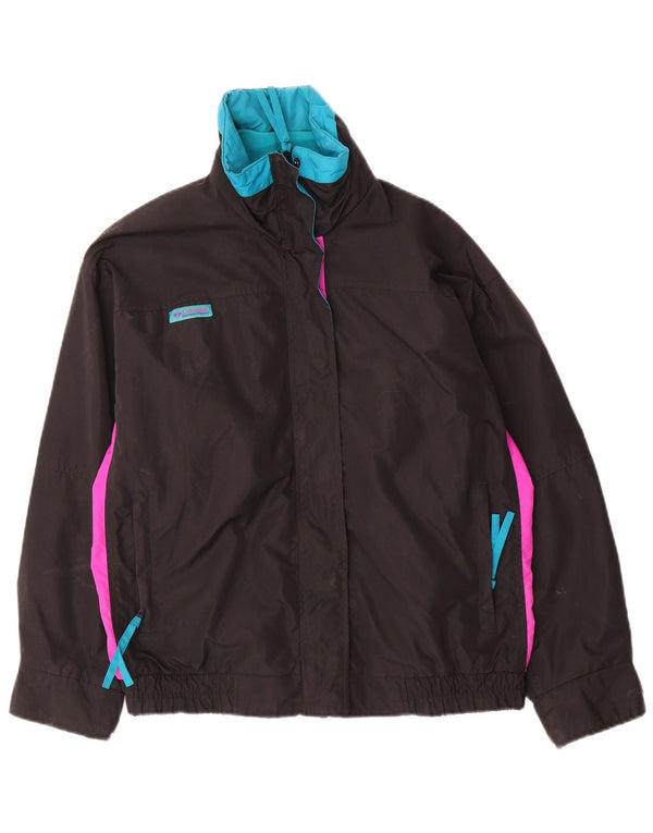 Columbia Womens Oversized Windbreaker Jacket UK 14 Medium Black Colourblock