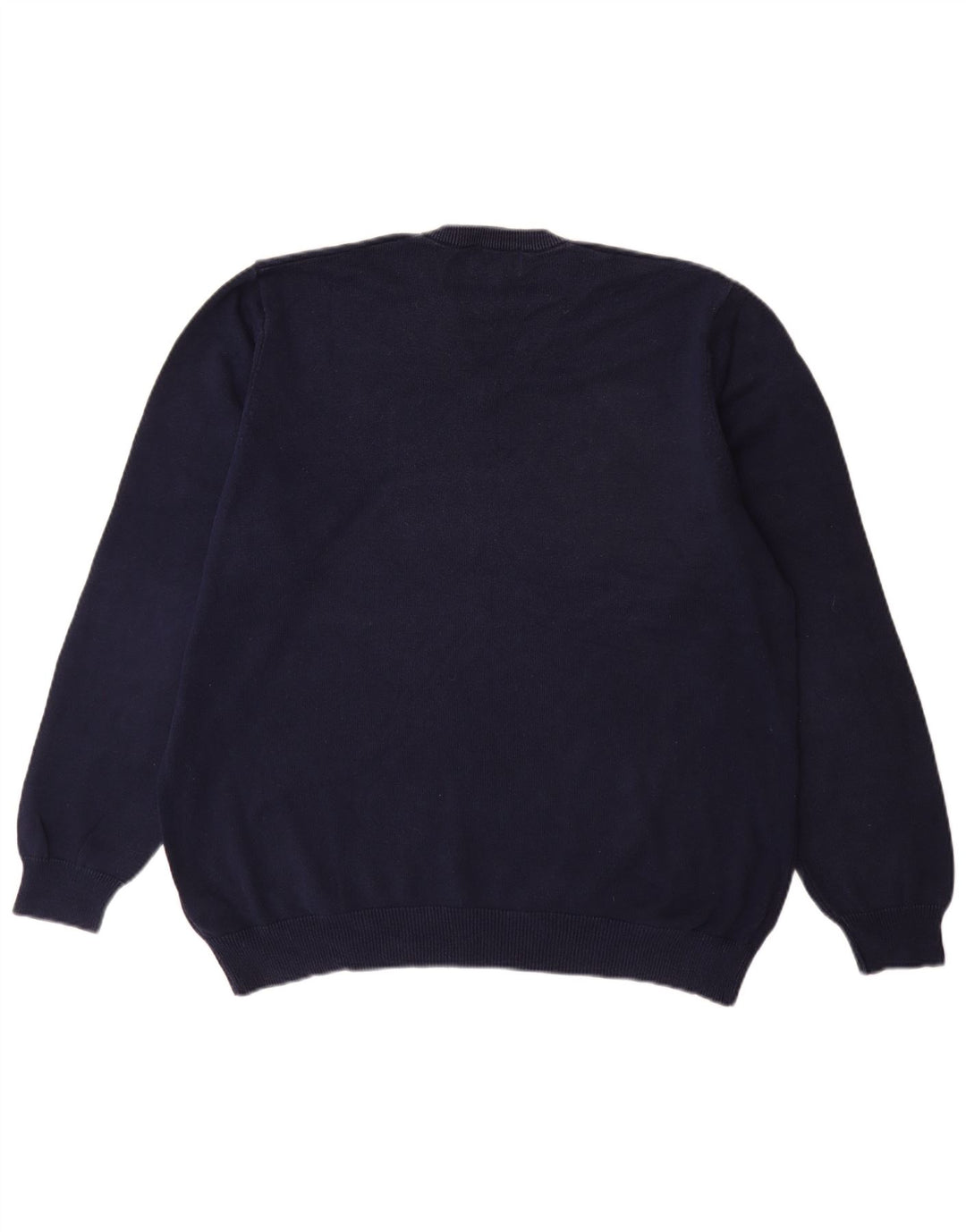 Marks & Spencer Mens V-Neck Jumper Sweater XL Navy Blue Cotton