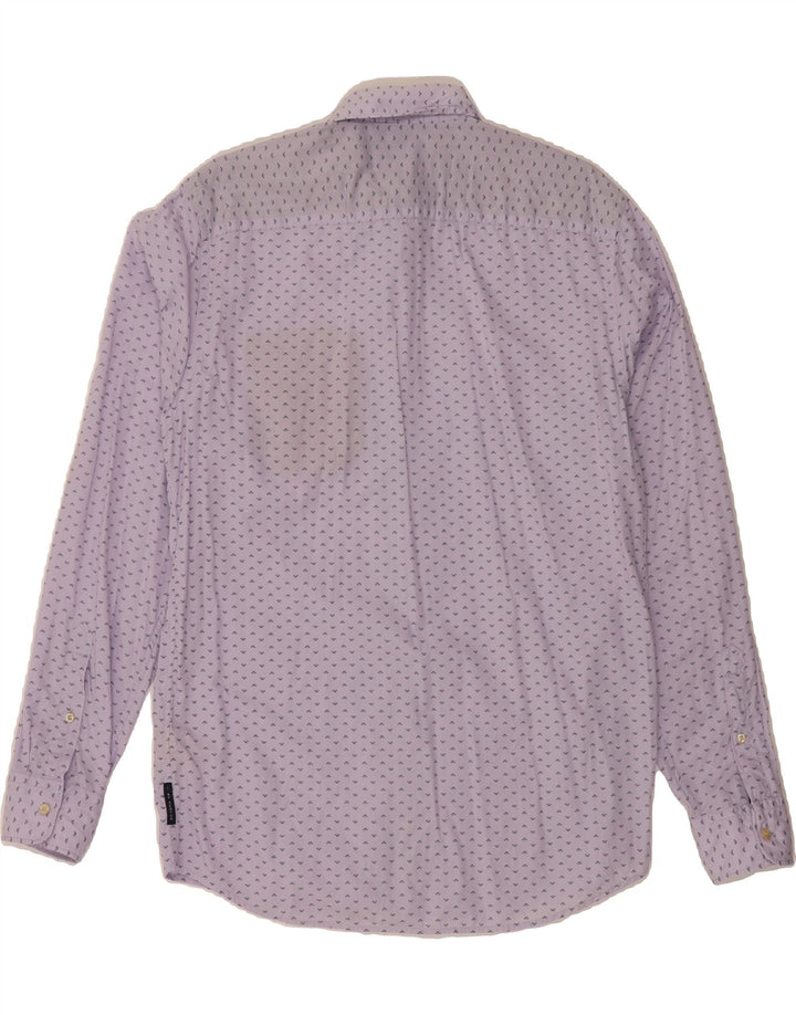 SCOTCH & SODA Mens Abstract Pattern Relaxed Fit Shirt Large Purple Cotton Vintage Scotch & Soda and Second-Hand Scotch & Soda from Messina Hembry 