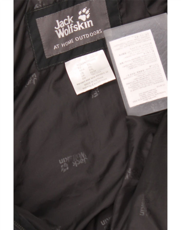 JACK WOLFSKIN Womens Hooded Padded Coat UK 22/24 2XL Black Polyester