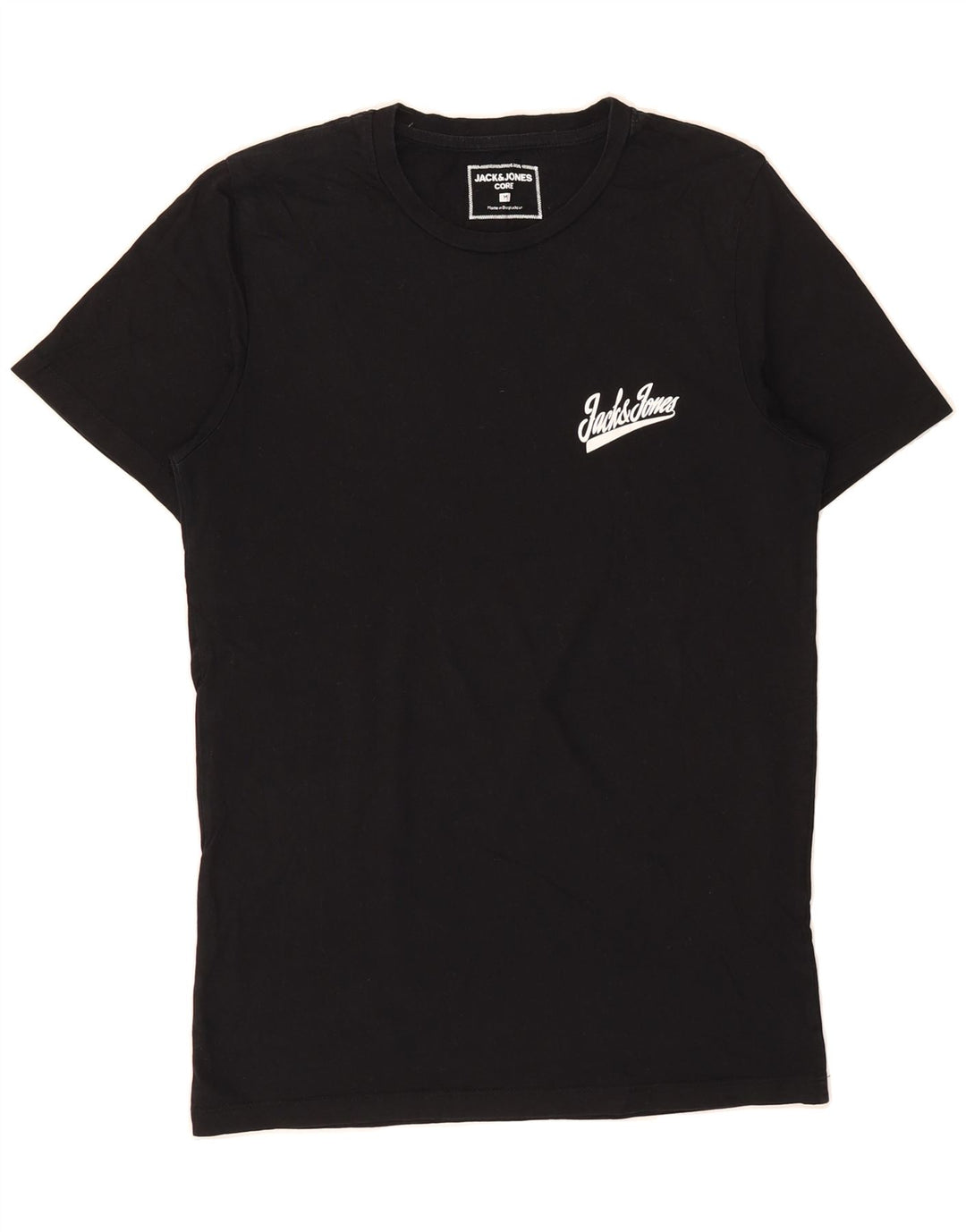 JACK & JONES Mens T-Shirt Top Medium Black Cotton Vintage Jack & Jones and Second-Hand Jack & Jones from Messina Hembry 