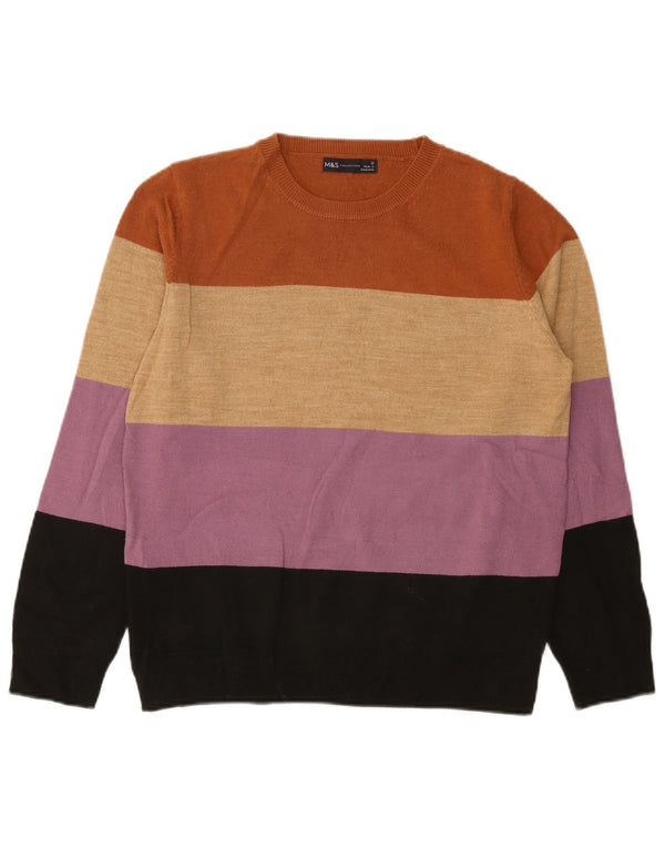 Marks & Spencer Womens Boat Neck Jumper Sweater UK 12 Medium Multicoloured