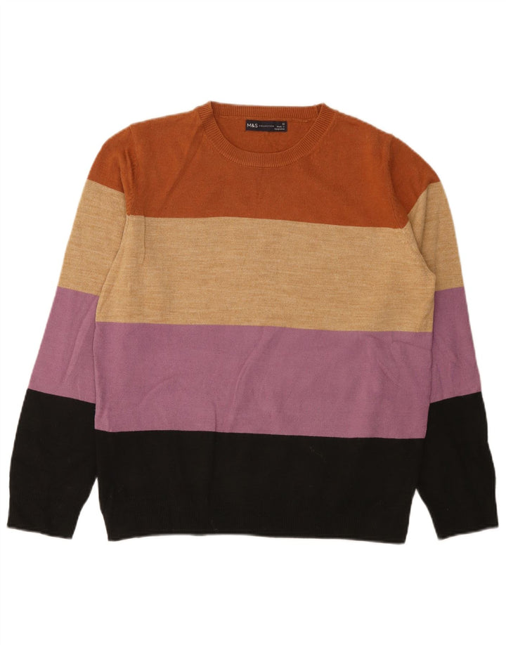 Marks & Spencer Womens Boat Neck Jumper Sweater UK 12 Medium Multicoloured