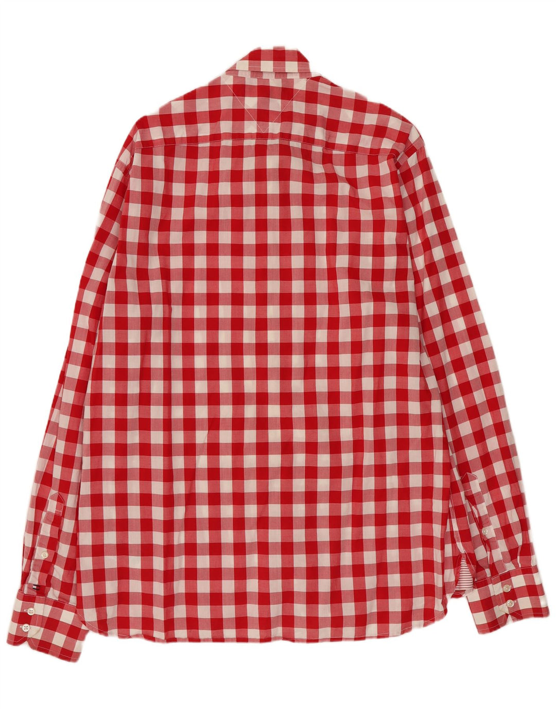 Tommy Hilfiger Mens Shirt Large Red Gingham Cotton