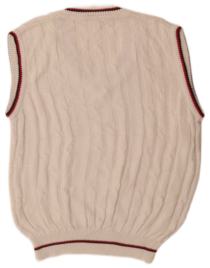 Sergio Tacchini Mens Vest Tank Top Large White Cotton