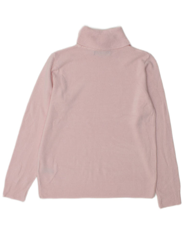 Marks & Spencer Womens Roll Neck Jumper Sweater UK 10 Small Pink Acrylic