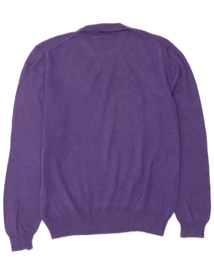 Vintage Mens Crew Neck Jumper Sweater Medium Purple Cashmere