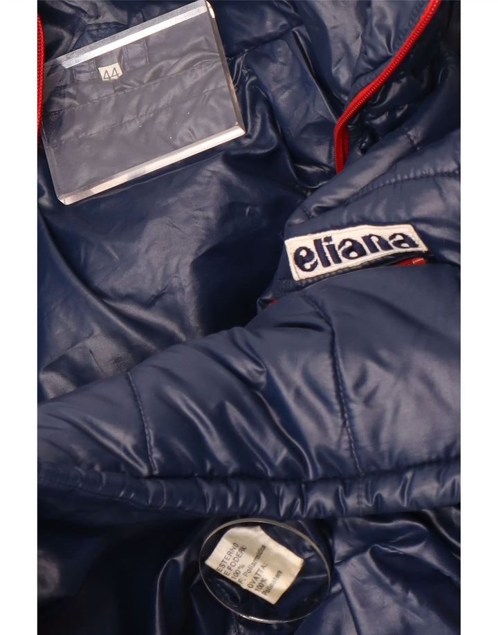 Eliana Womens Hooded Padded Jacket IT 44 Medium Navy Blue Polyamide