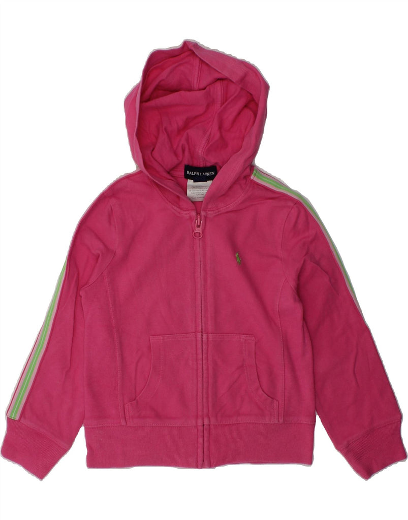 RALPH LAUREN Girls Zip Hoodie Sweater 2-3 Years Pink Cotton | Vintage Ralph Lauren | Thrift | Second-Hand Ralph Lauren | Used Clothing | Messina Hembry 