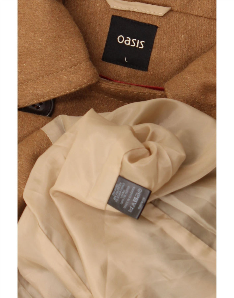 OASIS Womens Trench Coat UK 14 Large Brown Wool Vintage Oasis and Second-Hand Oasis from Messina Hembry 