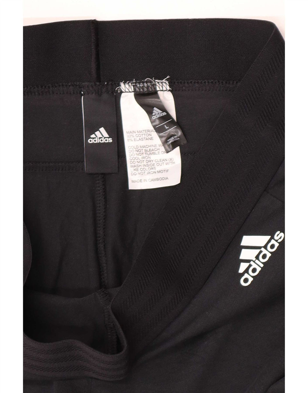 Adidas Womens Leggings UK 14 Large Black Cotton