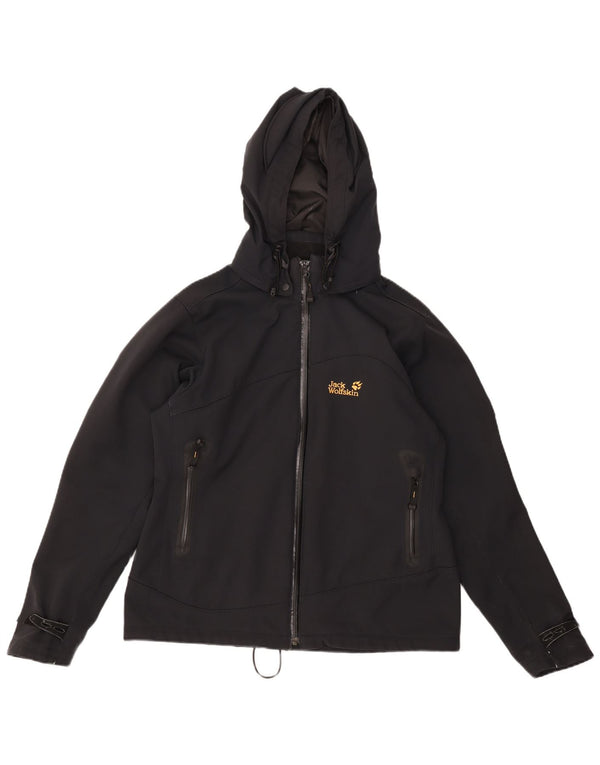 Jack Wolfskin Womens Outdoor Hooded Windbreaker Jacket UK 16 Large Black