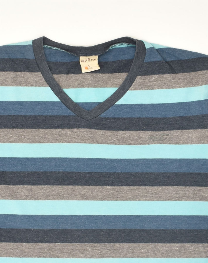 HOLLISTER Mens T-Shirt Top Small Blue Striped Cotton | Vintage Hollister | Thrift | Second-Hand Hollister | Used Clothing | Messina Hembry 