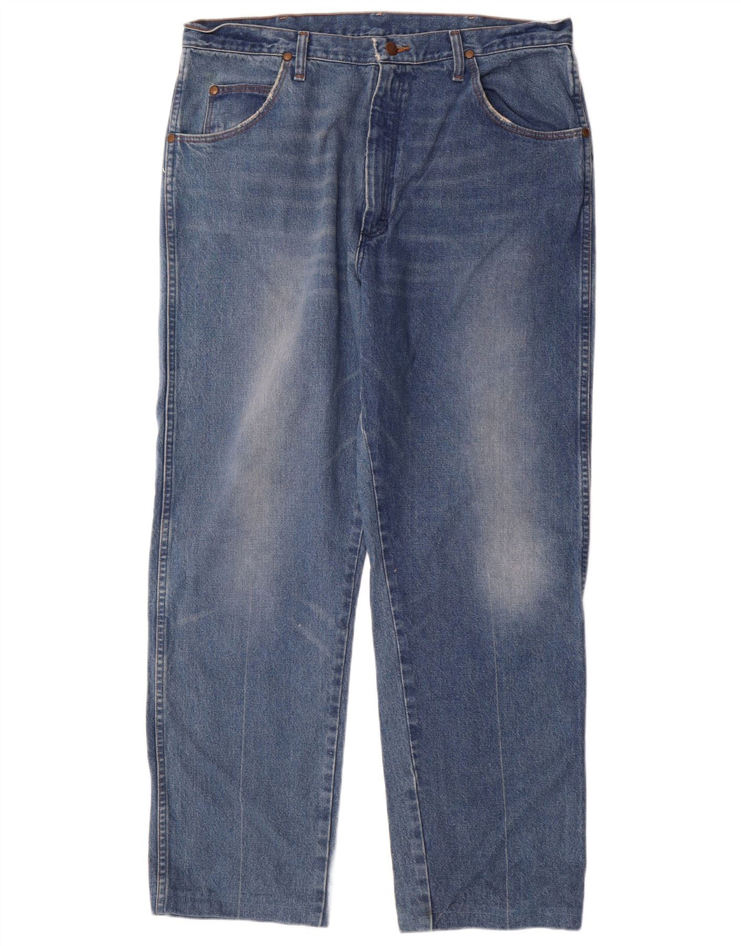 Wrangler Mens Straight Jeans W38 L30 Blue Cotton