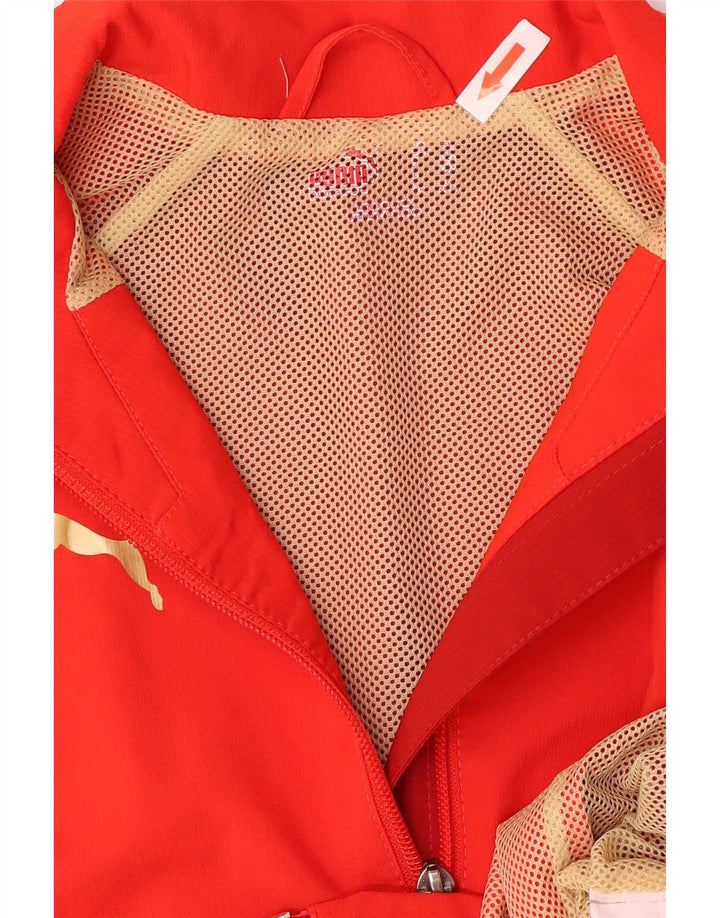 Puma Girls Tracksuit Top Jacket 11-12 Years Red Colourblock Polyester