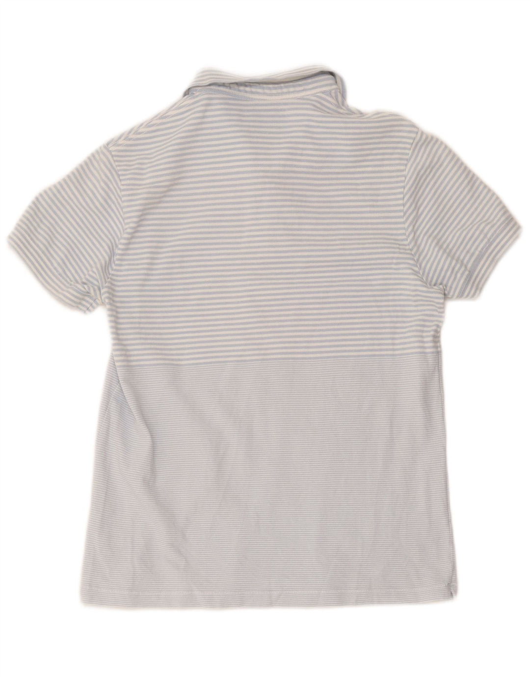 French Connection Mens Slim Polo Shirt Large Blue Striped Cotton