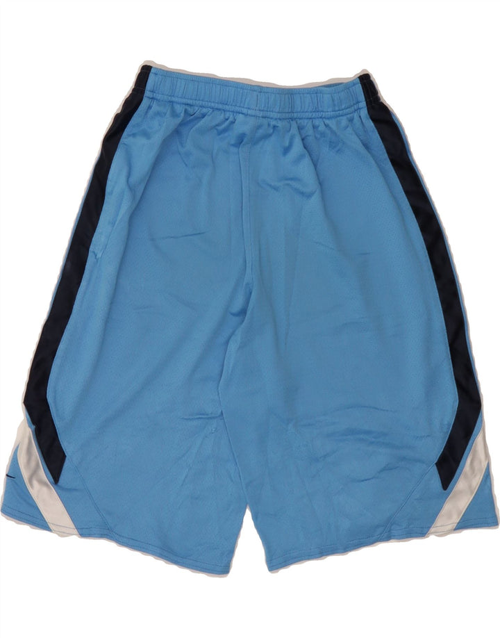 NIKE Boys Dri Fit Sport Shorts 10-11 Years Medium Blue Colourblock Vintage Nike and Second-Hand Nike from Messina Hembry 
