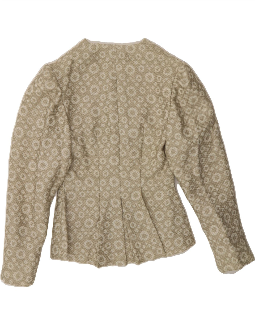 VINTAGE Womens Blazer Jacket UK 12 Medium Beige Spotted Vintage Vintage and Second-Hand Vintage from Messina Hembry 