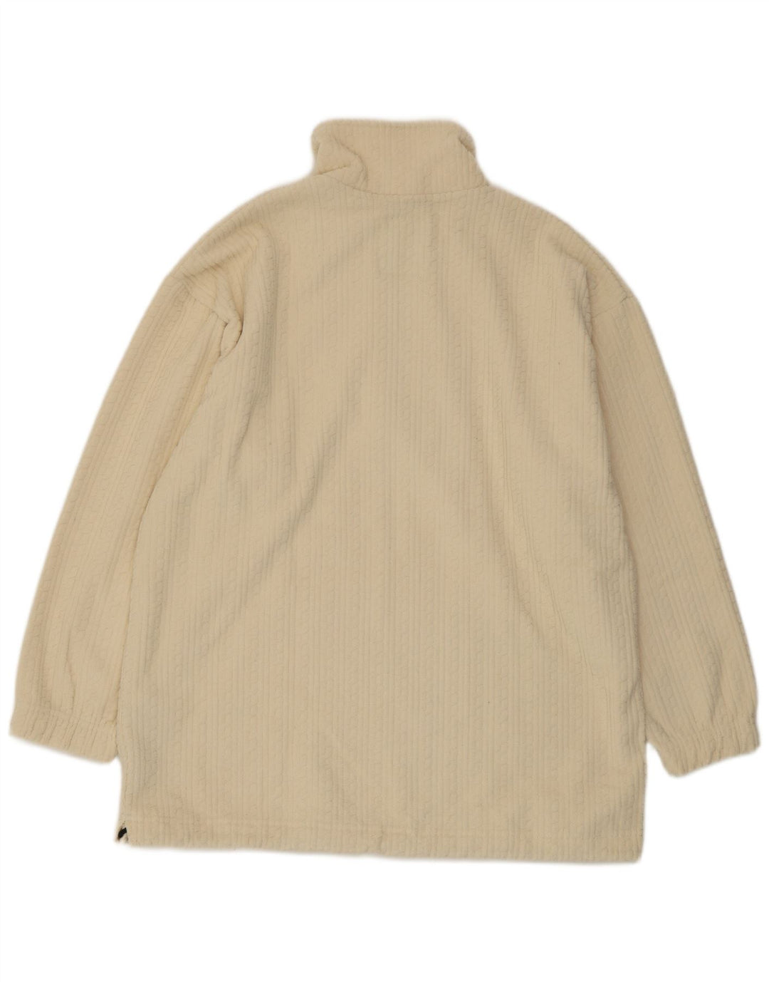F.LLI Campagnolo Mens Zip Neck Fleece Jumper Large Off White Polyester