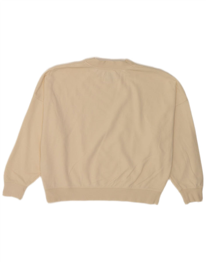 PEPE Jeans Womens Graphic Oversized Sweatshirt Jumper UK 10 Small Off White