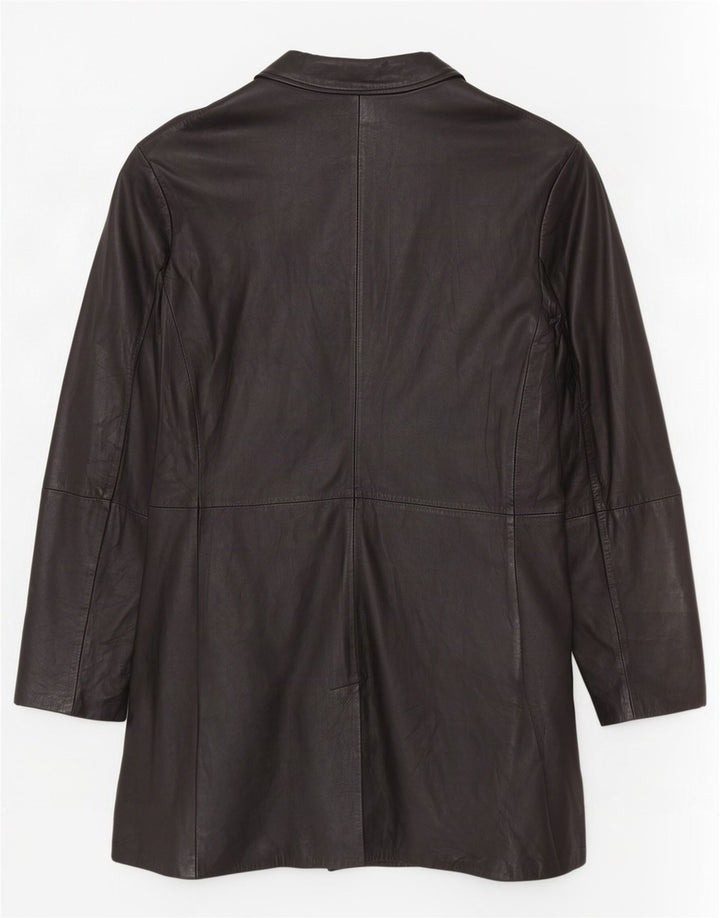 Vintage Mens Leather Coat UK 40 Large Black