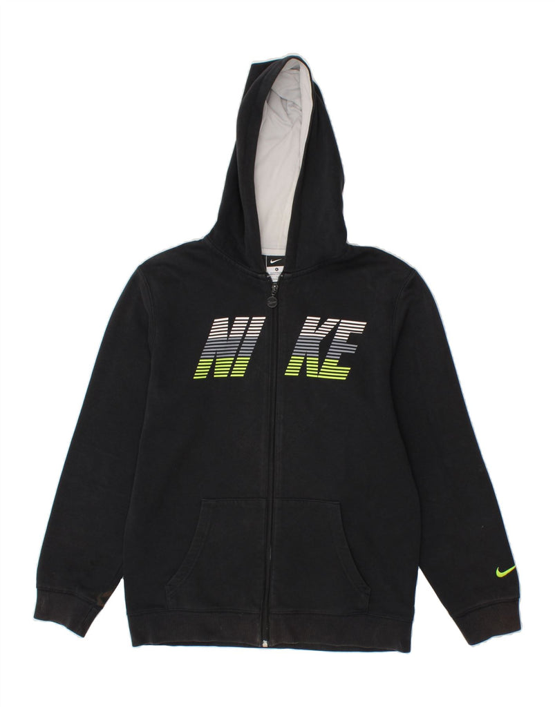 NIKE Boys Graphic Zip Hoodie Sweater 13-14 Years XL Black | Vintage Nike | Thrift | Second-Hand Nike | Used Clothing | Messina Hembry 