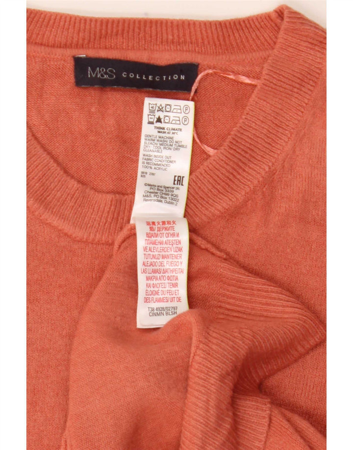 Marks & Spencer Womens Boat Neck Jumper Sweater UK 16 Large Orange